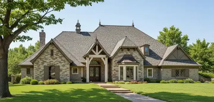 English Country house plans 8-1209 - front exterior, 2,838 sq ft, 4 bed, 3 bath house plans | Monster House Plans