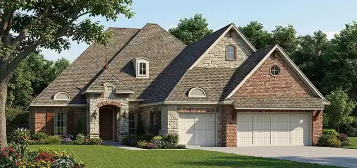 European house plans 8-1211 - front exterior, 2,306 sq ft, 3 bed, 3 bath house plans | Monster House Plans
