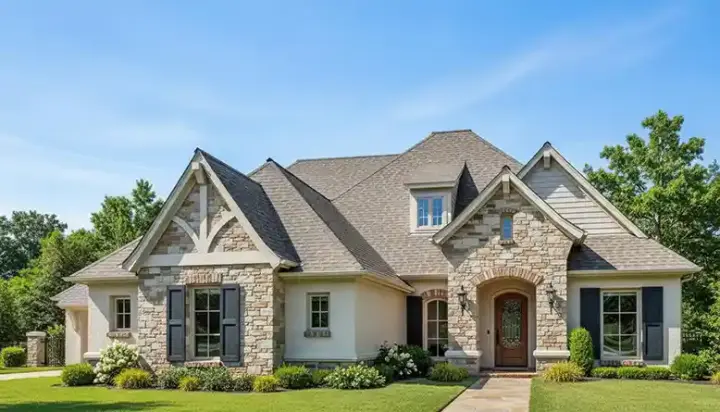 European house plans 8-1229 - front exterior, 3,005 sq ft, 4 bed, 3 bath house plans | Monster House Plans