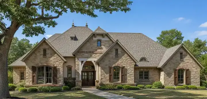European house plans 8-1240 - front exterior, 2,575 sq ft, 3 bed, 3 bath house plans | Monster House Plans