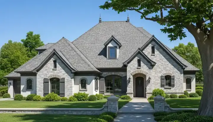 European house plans 8-1245 - front exterior, 3,291 sq ft, 5 bed, 4 bath house plans | Monster House Plans