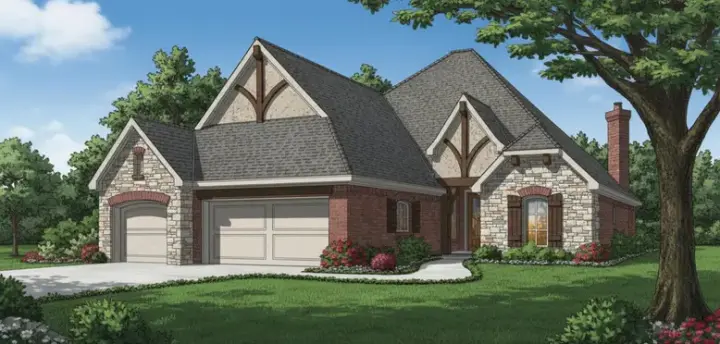 European house plans 8-1248 - front exterior, 2,375 sq ft, 3 bed, 2 bath house plans | Monster House Plans