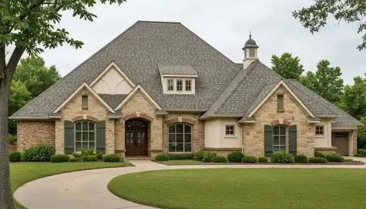 European house plans 8-1252 - front exterior, 4,310 sq ft, 5 bed, 4 bath house plans | Monster House Plans
