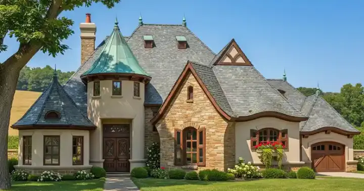 English Country house plans 8-1255 - front exterior, 3,419 sq ft, 4 bed, 4 bath house plans | Monster House Plans