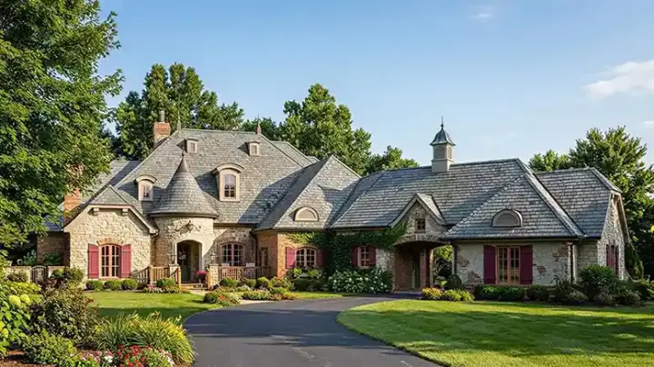 European house plans 8-1271 - front exterior, 2,557 sq ft, 3 bed, 2 bath house plans | Monster House Plans