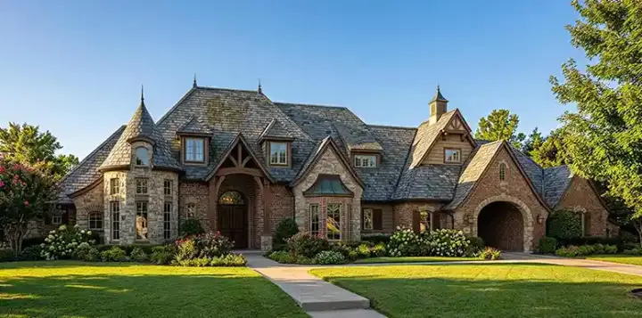European house plans 8-1280 - front exterior, 3,587 sq ft, 3 bed, 2 bath house plans | Monster House Plans
