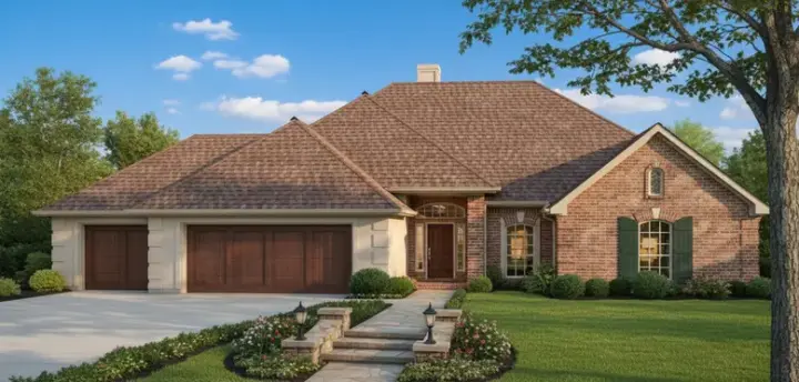 Traditional house plans 8-131 - front exterior, 1,577 sq ft, 3 bed, 2 bath house plans | Monster House Plans