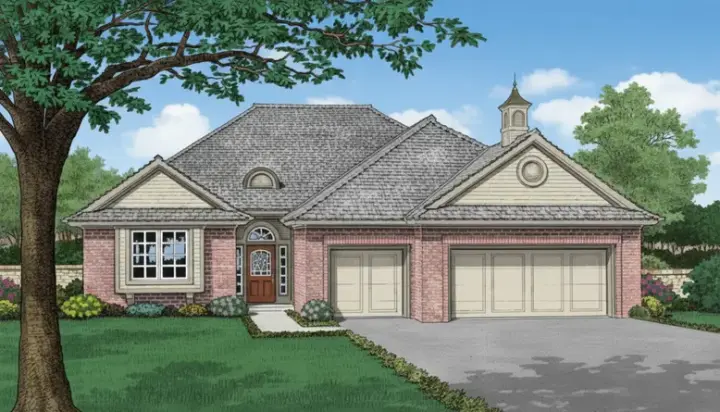 Traditional house plans 8-134 - front exterior, 1,583 sq ft, 3 bed, 2 bath house plans | Monster House Plans