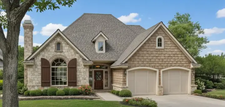 European house plans 8-142 - front exterior, 1,637 sq ft, 3 bed, 2 bath house plans | Monster House Plans