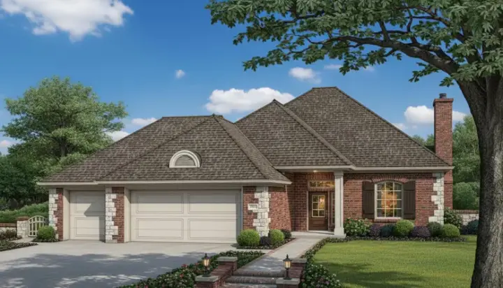Traditional house plans 8-146 - front exterior, 1,641 sq ft, 3 bed, 2 bath house plans | Monster House Plans