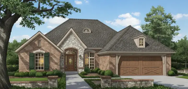 European house plans 8-152 - front exterior, 1,673 sq ft, 3 bed, 2 bath house plans | Monster House Plans