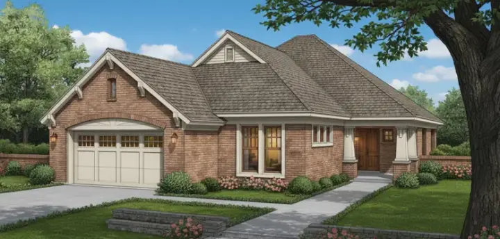 Traditional house plans 8-177 - front exterior, 1,852 sq ft, 3 bed, 2 bath house plans | Monster House Plans