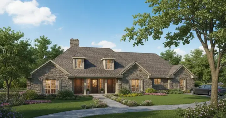 Traditional house plans 8-182 - front exterior, 1,876 sq ft, 3 bed, 2 bath house plans | Monster House Plans