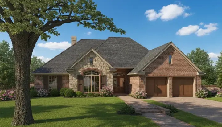 Traditional house plans 8-187 - front exterior, 1,898 sq ft, 4 bed, 2 bath house plans | Monster House Plans