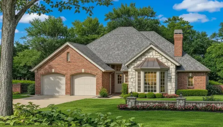 Traditional house plans 8-193 - front exterior, 1,917 sq ft, 4 bed, 2 bath house plans | Monster House Plans