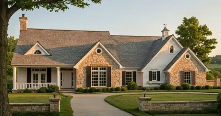Ranch house plans 8-207 - front exterior, 1,984 sq ft, 3 bed, 2 bath house plans | Monster House Plans