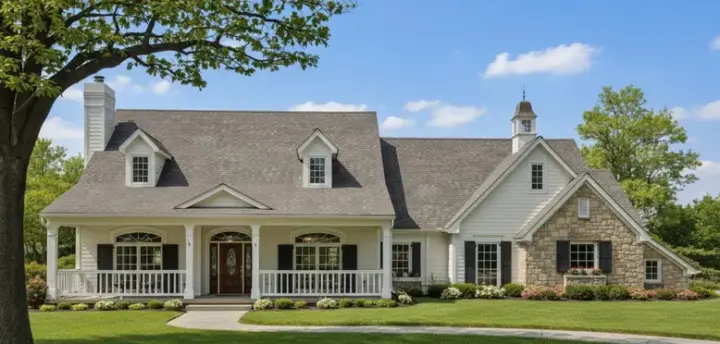 Country house plans 8-218 - front exterior, 2,044 sq ft, 3 bed, 2 bath house plans | Monster House Plans