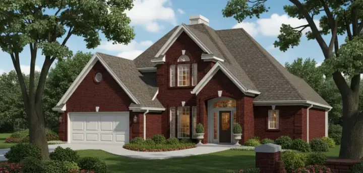 Traditional house plans 8-220 - front exterior, 2,056 sq ft, 4 bed, 2 bath house plans | Monster House Plans