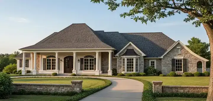 Southern house plans 8-224 - front exterior, 2,061 sq ft, 3 bed, 2 bath house plans | Monster House Plans