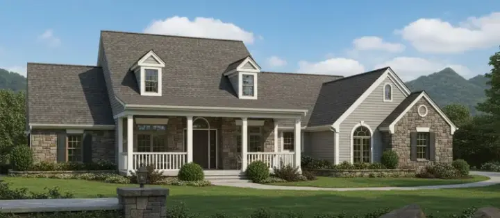 Southern house plans 8-230 - front exterior, 2,078 sq ft, 4 bed, 2 bath house plans | Monster House Plans