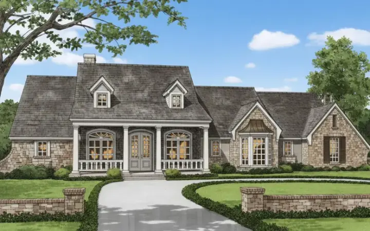 Country house plans 8-232 - front exterior, 2,082 sq ft, 3 bed, 2 bath house plans | Monster House Plans