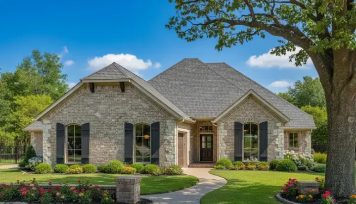 European house plans 8-238 - front exterior, 2,110 sq ft, 3 bed, 2 bath house plans | Monster House Plans