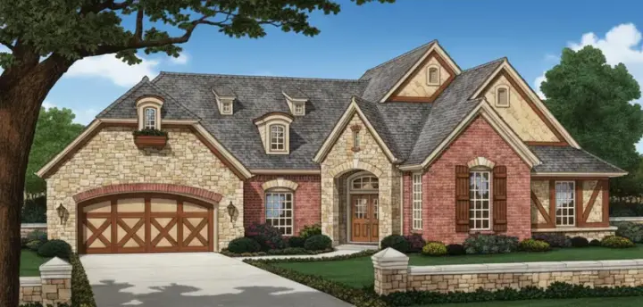 English Country house plans 8-251 - front exterior, 2,143 sq ft, 3 bed, 2 bath house plans | Monster House Plans