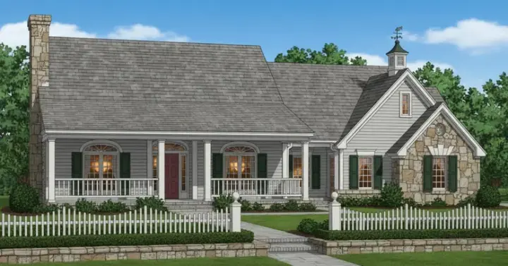 Country house plans 8-253 - front exterior, 2,144 sq ft, 3 bed, 2 bath house plans | Monster House Plans