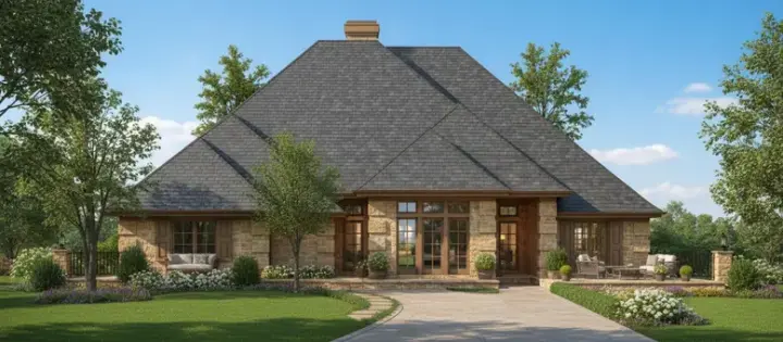 Traditional house plans 8-255 - front exterior, 2,149 sq ft, 4 bed, 2 bath house plans | Monster House Plans
