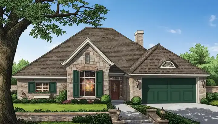 Traditional house plans 8-279 - front exterior, 2,112 sq ft, 4 bed, 2 bath house plans | Monster House Plans