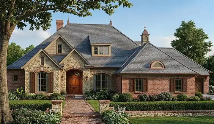 French Country house plans 8-289 - front exterior, 2,260 sq ft, 3 bed, 2 bath house plans | Monster House Plans