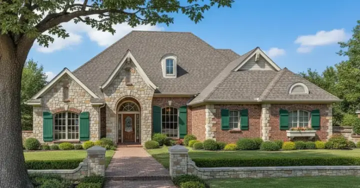 European house plans 8-293 - front exterior, 2,279 sq ft, 4 bed, 3 bath house plans | Monster House Plans