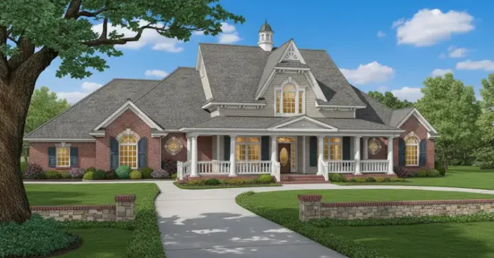 Southern house plans 8-298 - front exterior, 2,293 sq ft, 4 bed, 3 bath house plans | Monster House Plans