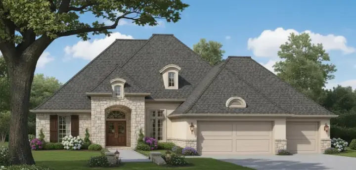 French Country house plans 8-313 - front exterior, 2,350 sq ft, 4 bed, 3 bath house plans | Monster House Plans