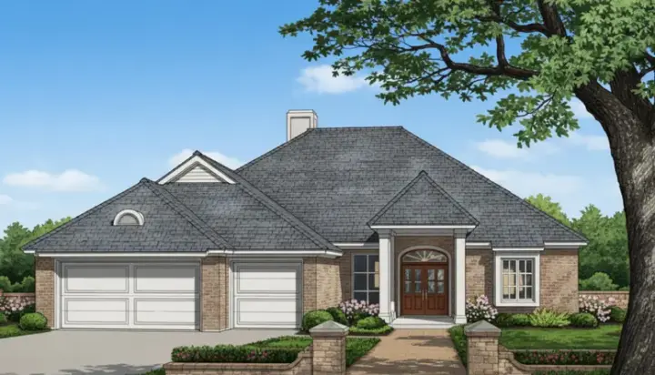 Traditional house plans 8-314 - front exterior, 2,350 sq ft, 3 bed, 2 bath house plans | Monster House Plans