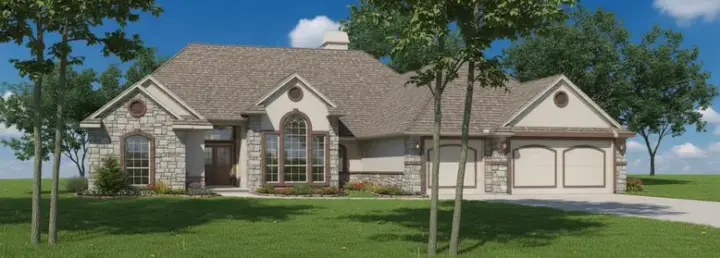 Traditional house plans 8-320 - front exterior, 2,358 sq ft, 4 bed, 3 bath house plans | Monster House Plans