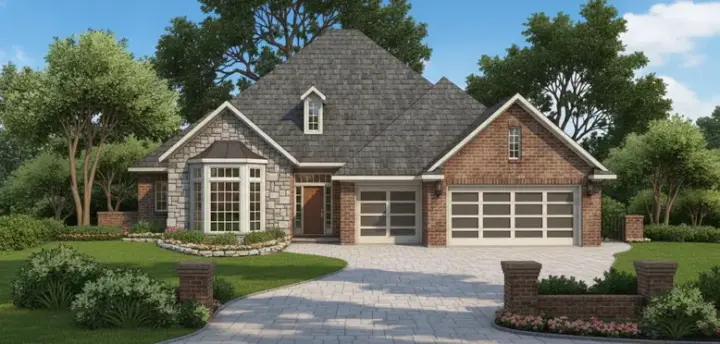 Traditional house plans 8-325 - front exterior, 2,370 sq ft, 4 bed, 2 bath house plans | Monster House Plans