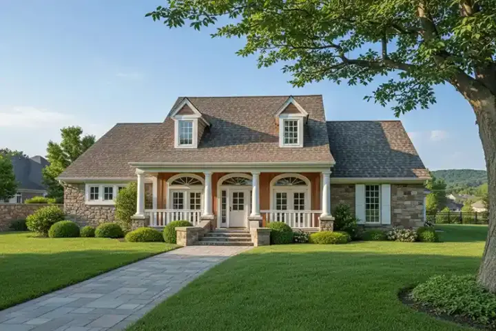 Country house plans 8-328 - front exterior, 2,387 sq ft, 3 bed, 2 bath house plans | Monster House Plans
