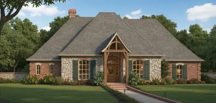 Traditional house plans 8-329 - front exterior, 2,389 sq ft, 4 bed, 3 bath house plans | Monster House Plans