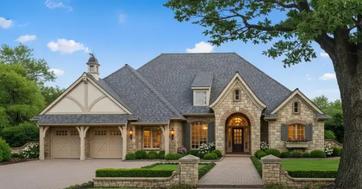 European house plans 8-355 - front exterior, 2,483 sq ft, 4 bed, 3 bath house plans | Monster House Plans