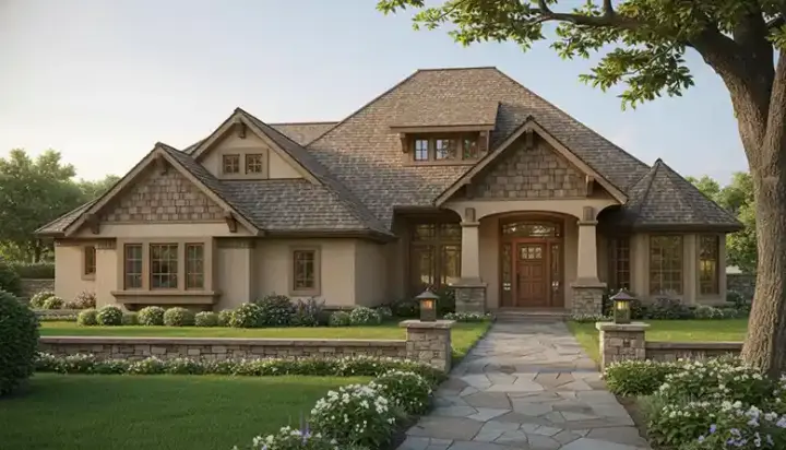 Craftsman house plans 8-357 - front exterior, 2,490 sq ft, 4 bed, 3 bath house plans | Monster House Plans