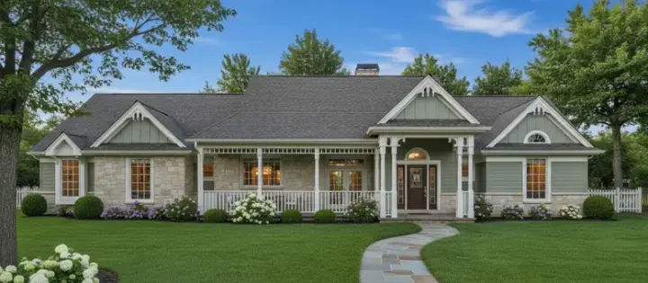 Country house plans 8-358 - front exterior, 2,495 sq ft, 4 bed, 2 bath house plans | Monster House Plans