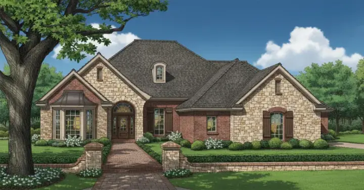 Traditional house plans 8-360 - front exterior, 2,497 sq ft, 4 bed, 3 bath house plans | Monster House Plans