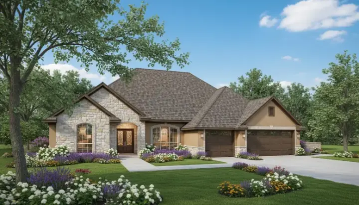 Traditional house plans 8-383 - front exterior, 2,579 sq ft, 4 bed, 3 bath house plans | Monster House Plans