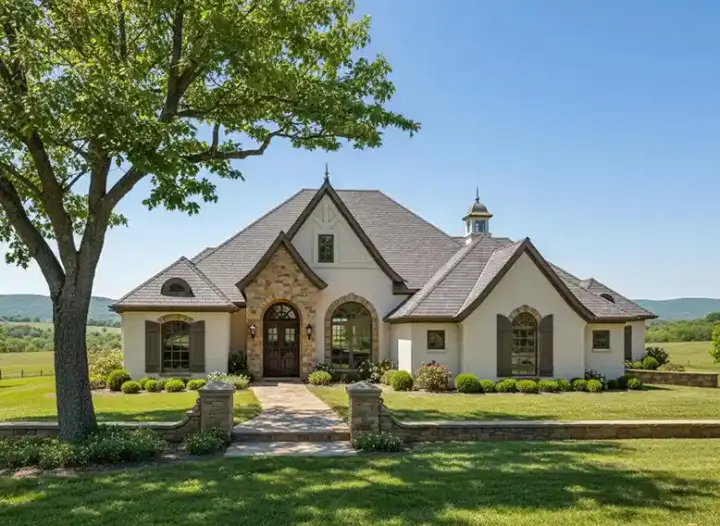 English Country house plans 8-400 - front exterior, 2,639 sq ft, 3 bed, 2 bath house plans | Monster House Plans