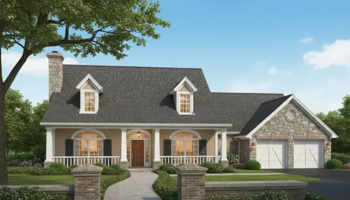 Country house plans 8-401 - front exterior, 2,640 sq ft, 4 bed, 3 bath house plans | Monster House Plans