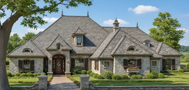 English Country house plans 8-435 - front exterior, 2,760 sq ft, 4 bed, 3 bath house plans | Monster House Plans