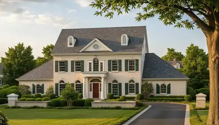 Early American house plans 8-460 - front exterior, 2,959 sq ft, 4 bed, 3 bath house plans | Monster House Plans