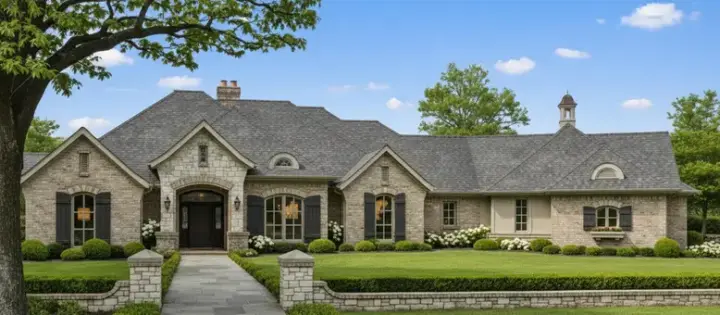 European house plans 8-461 - front exterior, 2,984 sq ft, 4 bed, 4 bath house plans | Monster House Plans