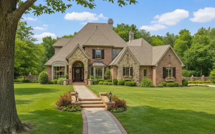 European house plans 8-469 - front exterior, 3,017 sq ft, 4 bed, 3 bath house plans | Monster House Plans
